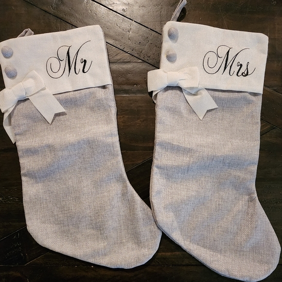 2 Mr & Mrs Christmas Stockings - Picture 1 of 1